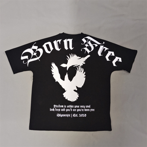 เสื้อยืดคอตตอนพรีเมียมเนื้อหนา พิมพ์ลายกราฟิกตามสั่ง ทรงโอเวอร์ไซส์ สไตล์วินเทจ สตรีทแวร์ ระบายอากาศได้ดี เสื้อยืดผู้ชาย - Product Image 1