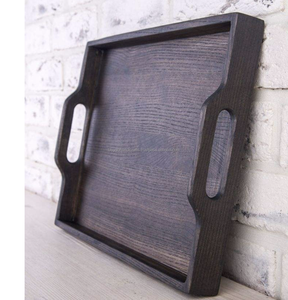 Plateau de service rectangulaire en bois d'acacia écologique pour la décoration de salon à la maison Plateau de style moderne de haute qualité pour les fêtes - Product Image 2