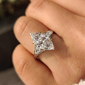 Anillo de Promesa de Aniversario con Moissanita Corte Marquesa para Mujer, de Lujo, Plata de Ley 925 con Baño de Rodio, Joyería Fina para Fiesta - Product Image 5