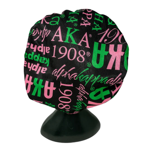 Gorro de Dormir de Satén Rosa, Verde y Negro 1908, Gorro de Doble Capa Ajustable para Mujer, Protección del Cabello Durante la Noche - Product Image 4