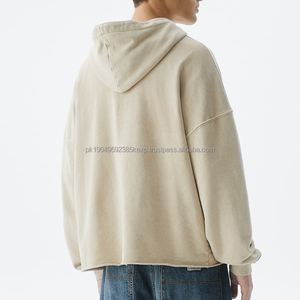 Sweat à capuche pour homme design personnalisé puff printing logo streetwear oversize pull à épaules tombantes sweat à capuche court vintage pour hommes - Product Image 5