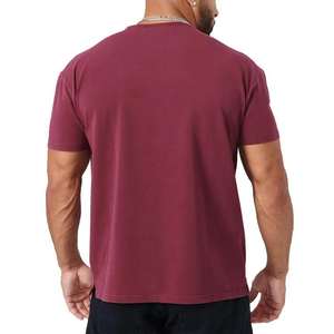 T-shirt pour homme en coton 100% tricoté, coupe ample, imprimé personnalisé - Haute qualité, respirant, séchage rapide, design vintage décontracté - Product Image 6