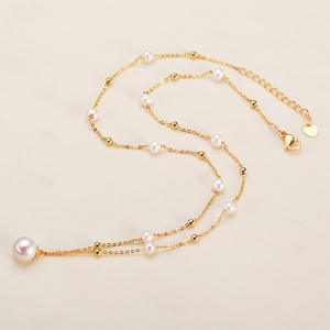 สร้อยคอจี้มุกน้ำจืดเอ็ดดิสันจากจูจี้ ขายส่ง หุ้มด้วยทอง 18K ดีไซน์ท้องฟ้าเต็มดาว เครื่องประดับสุดหรู ไอเดียของขวัญที่สมบูรณ์แบบ - Product Image 3