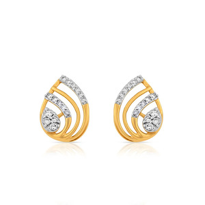 Pendientes de Diamantes con Curva de Lágrima Dorada - Product Image 1