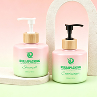 Bouteilles vides rechargeables de style naturel 300 ml, distributeur de savon liquide pour les mains en plastique blanc, bouteilles à pompe pour gel douche et lotion