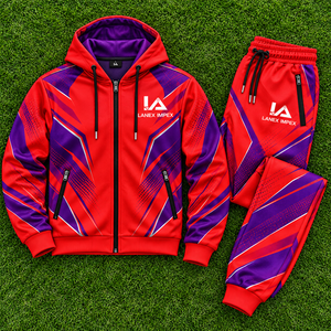 Ensemble de survêtement personnalisé par sublimation pour hommes, vêtements de sport d'équipe personnalisés avec veste entièrement imprimée, uniforme d'entraînement athlétique pour la salle de sport - Product Image 6