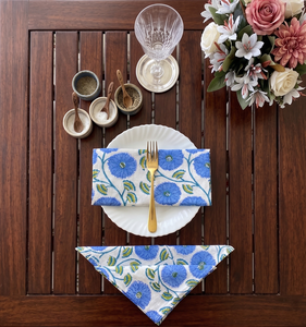 Serviette en coton faite à la main avec impression au bloc, écologique, personnalisable, style bohème chic, décoration de table de cuisine, serviette pour événements, salle à manger moderne - Product Image 1