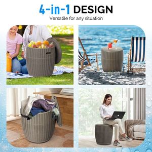 Frigo Portatile da 9,5 Galloni, Tavolino Multifunzione da Esterno per Cocktail con Maniglia Integrata e Vano Ghiaccio - Product Image 5