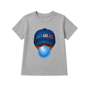 เสื้อยืดแขนสั้นเด็กเล็กสีเทาเฮเทอร์พร้อมหมวก และเสื้อยืดคอกลมพิมพ์ลายฟองสบู่ น้ำหนักเบา สวมใส่สบายทุกวัน สำหรับเด็กผู้ชาย - Product Image 1