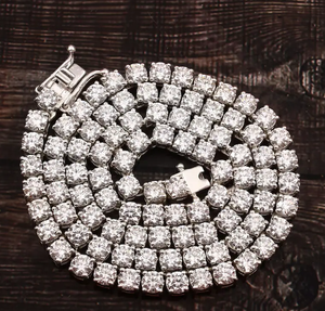 Luxury Moissanite Tennis Necklace <b>Iced</b> <b>Out</b> VVS Diamond Look Hip Hop Jewellery White Gold <b>Chain</b> Classic Shine - Product Image 3