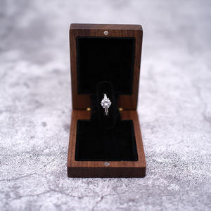 Rotating <b>Ring</b> <b>Box</b> Black Walnut Wood Wedding <b>Proposal</b> Jewelry & Necklace Storage <b>Box</b> Engraved Portable Jewelry Bag - Product Image 5