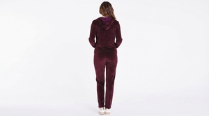 Ensemble de survêtement décontracté deux pièces pour femme, sweat à capuche zippé en velours et pantalon - Product Image 2