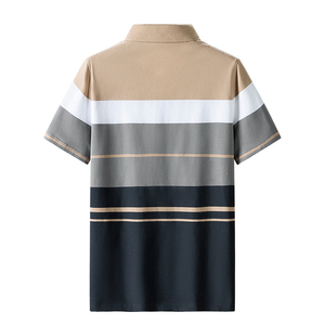 Camiseta de Manga Corta para Hombre, Camiseta Polo con Cuello y Rayas, Transpirable, Estilo Paul, para Verano, Juvenil - Product Image 3