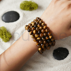 Bracelet en perles d'œil de tigre naturel unisexe, perles de pierre polies, Chine, pour cadeau, fête, usage quotidien - Product Image 5