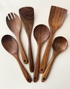 Utensilios de Mesa de Madera, Cuchara para Cena, Cuchara para Postre, Tenedor, Cubiertos para Servir, Accesorios de Cocina y Comedor, Vajilla Apta para Lavavajillas - Product Image 2