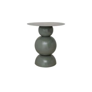 Table d'appoint de luxe en métal, base en fer, table basse ronde vert macaron brillant pour intérieurs de boutiques - Product Image 6