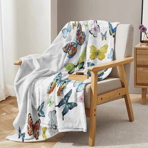 Manta de Franela con Mariposas Coloridas, Ligera y Suave para Sofá Cama, Viajeros Amantes de la Naturaleza, Multifuncional para Diversos Usos - Product Image 5