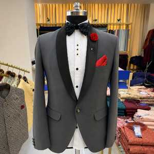 Luxury Men's Designer Single Breasted <b>Shawl</b> Lapel Tuxedo Suit Premium <b>Wedding</b> Reception Party Blazer Formal Evening Wear Slim - Product Image 2