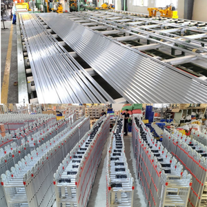 Good Price Aluminum NVLB Folding <b>Ladder</b> 4x4 Steps 150kg Load Capacity Black Indoor Outdoor Apartment Warehouse Hall Supermarket - Product Image 3