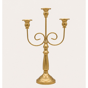 Elegante Candelabro Dorado de 3 Brazos, Centro de Mesa Metálico para Decoración de Bodas y Fiestas, Portavelas de Lujo - Product Image 5