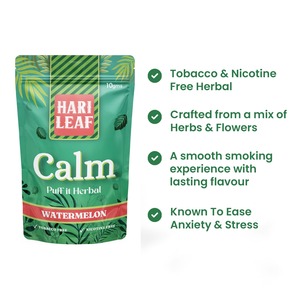 Mezcla Herbal para Fumar Hari Leaf Calm Watermelon 10g, Sin Tabaco, Sin Nicotina, Sabor Afrutado Aromático - Product Image 2