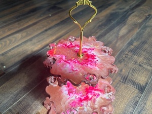 ถาดขนมเรซิ่นสีรุ้งทำมือ - ชั้นวางของว่างสามชั้น - Product Image 3