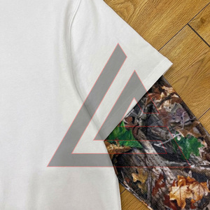Custom Real Tree Screen Print Sleeve T-Shirt Oversize Cotton Ripped Double Layer Long Waffle Sleeve T Shirt for Men - Product Image 4