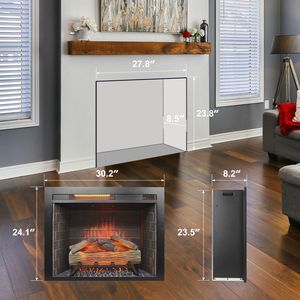 Chimenea Eléctrica Infrarroja de 28 Pulgadas con Panel Táctil, Decoración para el Hogar, Calefactor con Efecto de Sonido de Grietas - Product Image 2