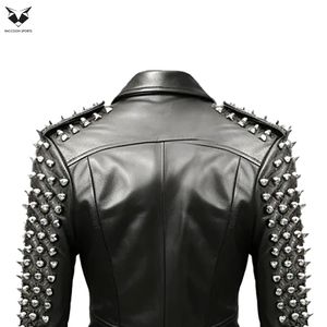 Make Your Own <b>Lightweight</b> Durable Comfortable Premium Quality Newest Style <b>Women</b> Outer Wear Studded Leather <b>Jackets</b> - Product Image 6