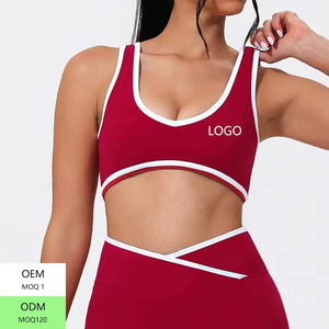 Seamless Nylon Spandex Racerback Plaid Sports Bra for Women High <b>Support</b> High for Fitness Training Yoga Activewear <b>Crop</b> <b>Top</b> - Product Image 1