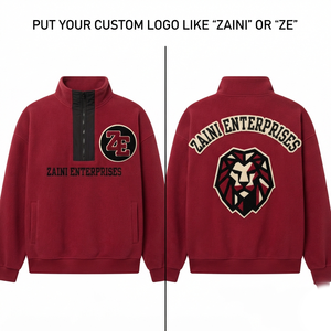 Premium 240g Polyester Fleece <b>Running</b> <b>Jacket</b> Burgundy Half Zip Warm Breathable Waterproof Men's Autumn Custom Embossed Logo - Product Image 1