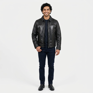Veste streetwear pour homme en cuir véritable OEM, avec garniture en fourrure, doublure Sherpa, emplacements de logo personnalisables, design respirant - Product Image 6