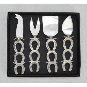 Juego de Cuchillos para Queso Estilo Herradura, 4 Piezas, Aptos para Lavavajillas y Sostenibles, Juego de Servidores de Queso de Metal con Diseño Ecuestre, Caja de Regalo, Último Modelo - Product Image 6