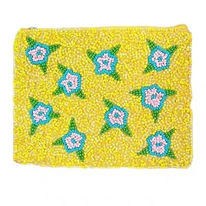 Premium Quality <b>Wool</b> Beaded Coin Purse Customizable Zippered Closure Made Premium Quality Felt Plain Back Beaded Front for Daily - Product Image 5