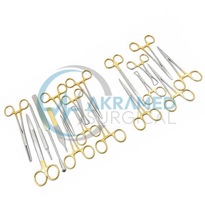 Kit de 19 Piezas de Instrumentos Quirúrgicos Dentales Caninos con Mango Dorado, Certificado ISO, para Esterilización General Veterinaria - Product Image 2