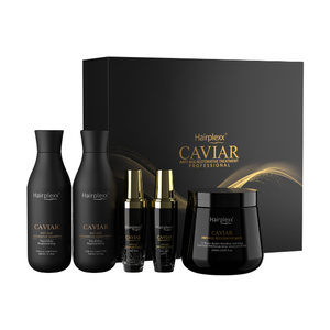 Hot sale Hair Care dry damaged frizzy thin or color treated Hair Caviar <b>Shampoo</b>, Conditioner, Mask & Serum Kit 5 IN1 - Product Image 1