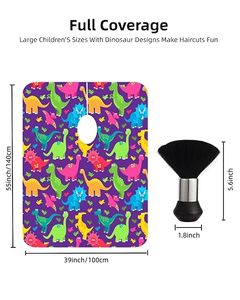 Capa de Peluquería Infantil Tactus Industries con Estampado de Dinosaurio, Poliéster/Nailon, Resistente al Agua, Antiadherente, Cintura Ajustable, Delantal de Barbero - Product Image 4