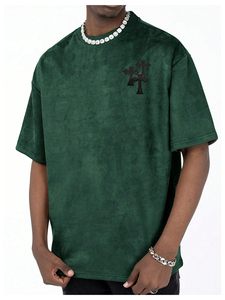 Camiseta estampada para hombre, oversize, de corte holgado, hombros caídos, manga corta, de algodón, estilo casual y streetwear - Product Image 5