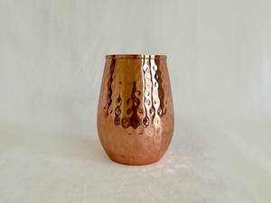 Pure <b>Copper</b> HandCrafted <b>Copper</b> Tumbler : Vintage Hammered Design <b>Copper</b> Tumbler in 8-10 oz by World Craft Impex - Product Image 2