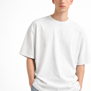 T-shirt en coton tricoté personnalisé avec logo pour homme, col rond, grande taille, pour le sport et les activités de plein air - Product Image 1