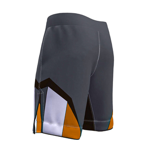 Grey Color Block Light Weight Unisex Loose Fit MMA Martial Arts Training <b>Shorts</b> for Gym Workout - Product Image 2