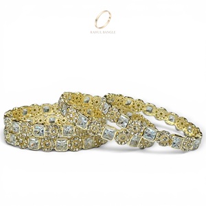 Brazaletes de Acero Inoxidable Chapados en Oro de Lujo, con Cristales y Diamantes de Imitación, para Mujer, Ideales para Bodas y Aniversarios, Gran Venta - Product Image 2