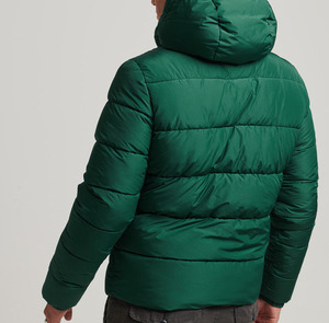 OEM Dark Green Waterproof Winter Hooded Puffer Men's <b>Jackets</b> Custom Design Insulated Warm Loose Fit Front Logo Puffer <b>Jacket</b> - Product Image 2