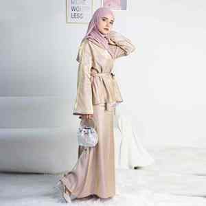 Abaya musulmane décontractée et moderne pour femme, style cape superposée, longueur ras du sol, respirante et légère, style Dubaï, tenue islamique modeste - Product Image 6