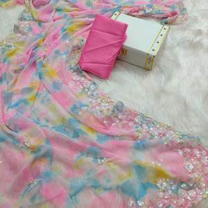 Nouveau dernier tissu Georgette en mousseline de soie avec broderie de séquence - Product Image 5