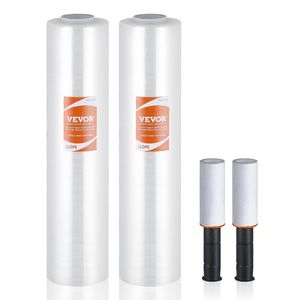 2 Pack 15 Inches X 1000 Feet <b>Stretch</b> <b>Wrap</b> Roll 60 Gauge Industrial Strength Clear Durable Shrink Protective Cushioning Material - Product Image 1