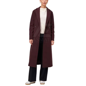 Cotton Wool Blend Winter <b>Coat</b> <b>Men</b> Women Long Overcoat <b>Double</b> <b>Breasted</b> Lapel Collar Stylish Warm Outwear available - Product Image 6