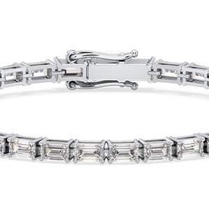 REYES High Quality 925 Sterling <b>Silver</b> 8.34Ct Emerald Cut Moissanite Tennis <b>Bracelet</b> Birthday Gift For Women Fine Jewelry - Product Image 4