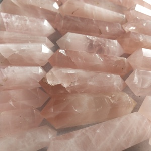 Beautiful Rose Quartz Double Terminated Pencil Point Natural Crystal <b>Pink</b> Gemstone Wire <b>Wrap</b> Pendant Stone Wholesale India Bulk - Product Image 3