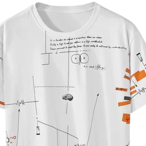 T-shirt personnalisé imprimé par sublimation, motif formule scientifique, unisexe, décontracté, en polyester, haut d'été, OEM ODM, haute qualité imprimée - Product Image 4